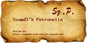 Szamák Petronella névjegykártya